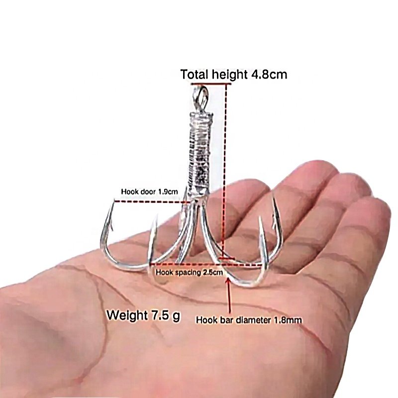 Factory Custom Fishing Hook Japan Fishing Lure Hook Five Claw Anchor Hook Artificial Bait Treble Squid Jig Fishing Accessories
