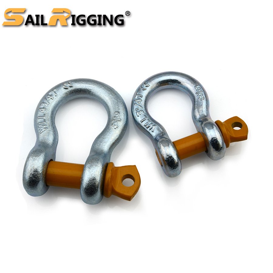 Marine Rigging Drop Forged Carbon Galvanized Steel Grillete Anchor Bow Shackle Screw Pin Shackle