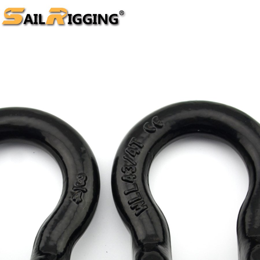 Marine Rigging Drop Forged Carbon Galvanized Steel Grillete Anchor Bow Shackle Screw Pin Shackle
