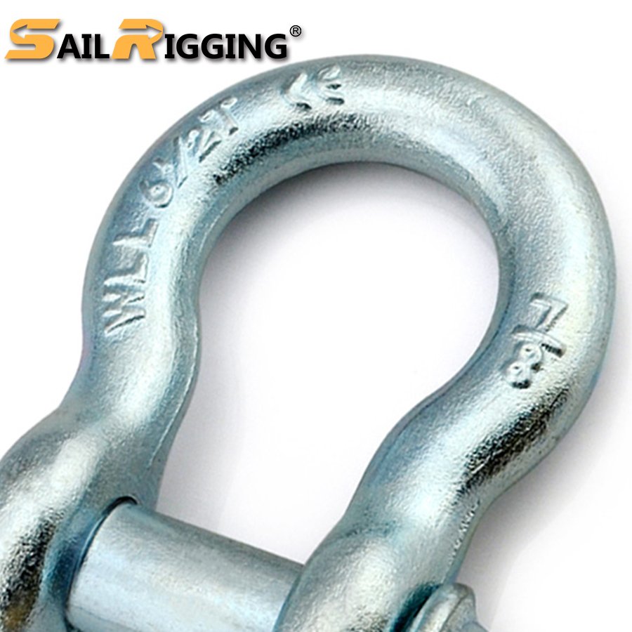 Marine Rigging Drop Forged Carbon Galvanized Steel Grillete Anchor Bow Shackle Screw Pin Shackle