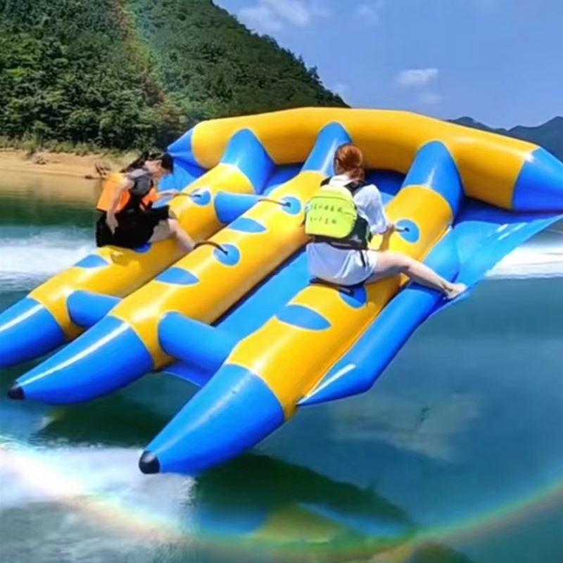 Durable Inflatable Flying Fish Towable Water Sport Boat for High-Speed Adventures in Lakes, Seas, and Pools