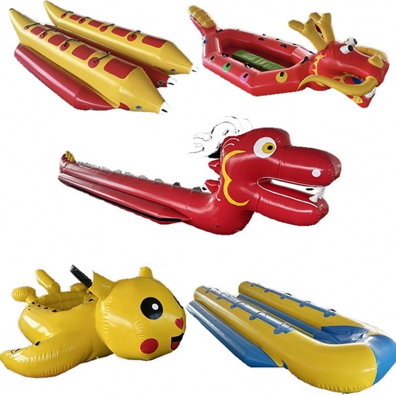 Durable Inflatable Flying Fish Towable Water Sport Boat for High-Speed Adventures in Lakes, Seas, and Pools