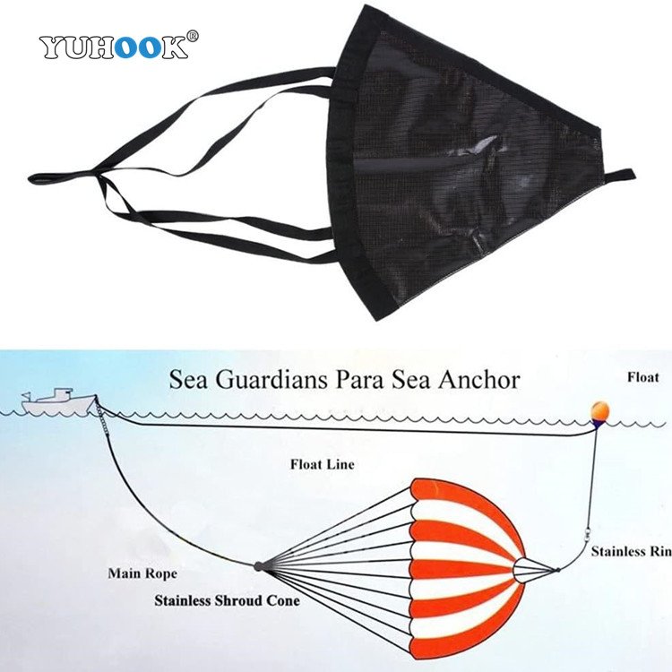 Sea Anchor Drogue for Fishing Boat Drift Sock with Dump Line Hardness Kayak Accessories