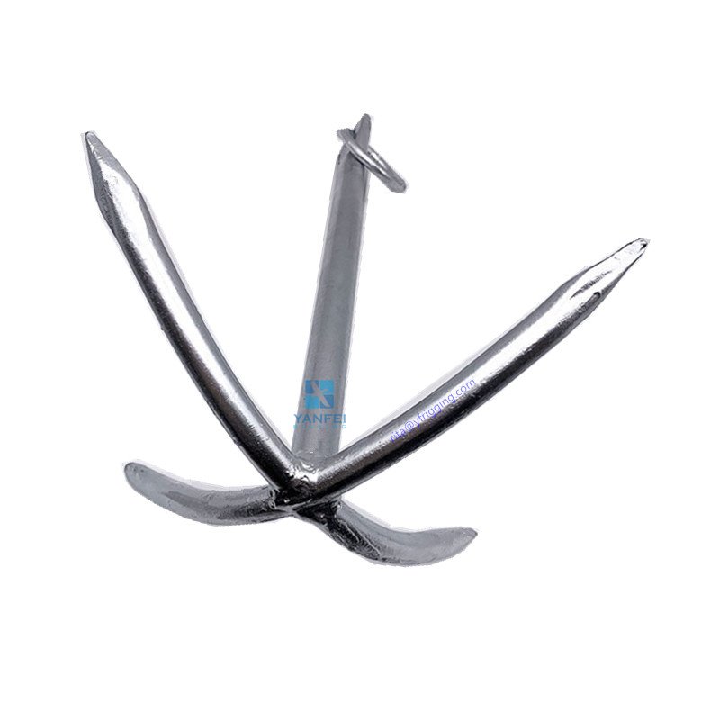 Marine Carbon Steel Galvanized Four Claws Anchor Grapnel Anchor, Five Claws Boat Anchor, Tour Flukes Anchor