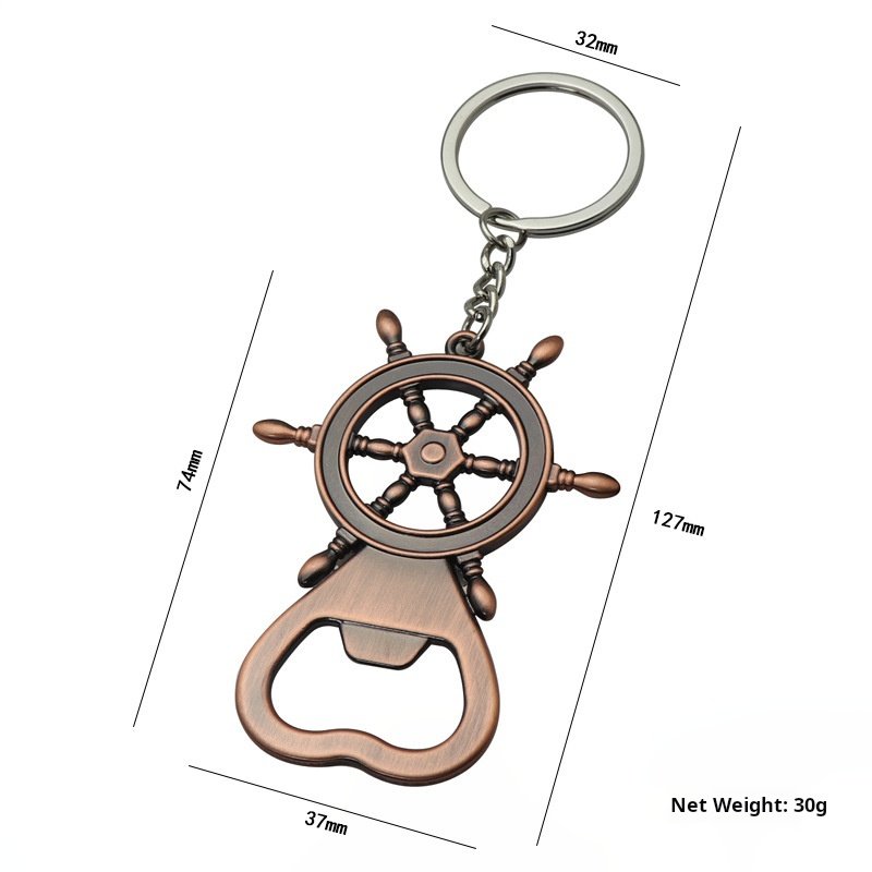 Creative Ship Multifunctional Sailboat Key Ring Navy Commemorative Gift Cruise Pendants Metal Beer Keychain Bottle Opener