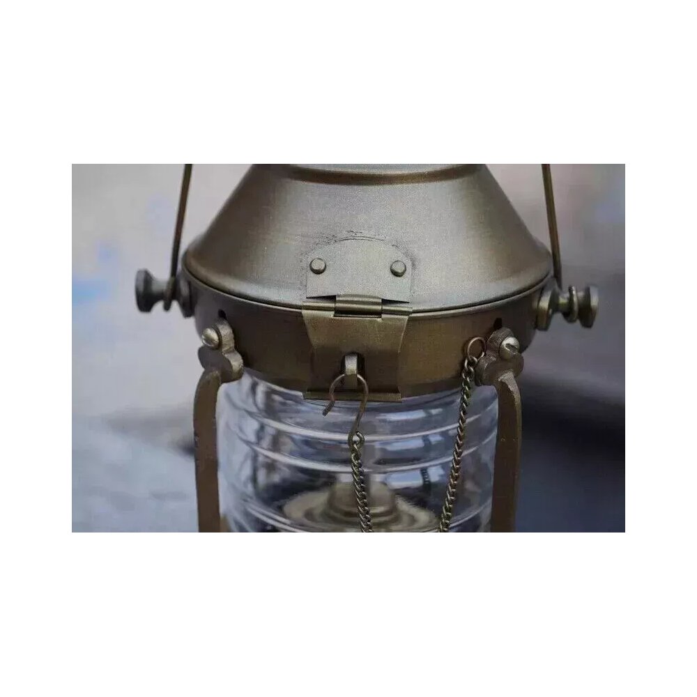 new iron Anchor Oil Lamp Leeds Burton Nautical Maritime 10" Ship Lantern Rustic Vintage Home DecorAntique Boat Lantern