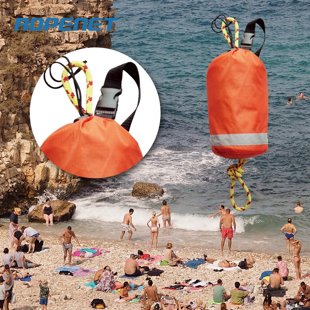 ROPENET Reflective Buoyancy Water Rescue Throw Rope Bag