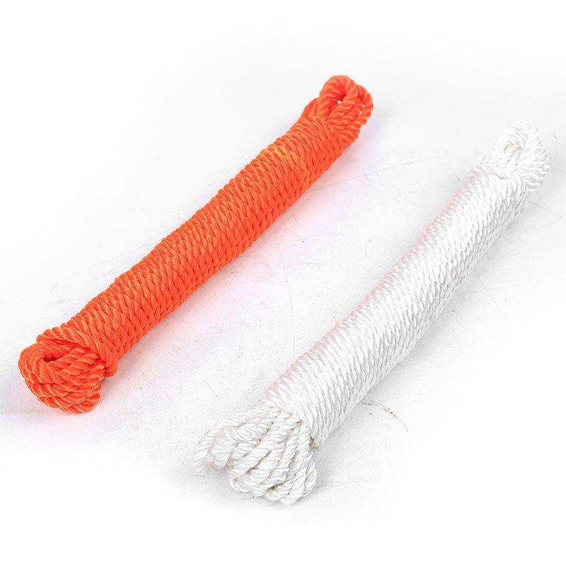 Hot Selling 6mm 3 Strands Twisted Anchor Line Rope Polypropylene Boat Mooring Rope Nylon Cotton Outdoor Marine Accessories