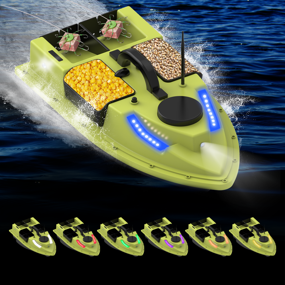 12V High Speed GPS Sonar Wireless Fish Finder Bait Boat 9 Switchable Fishing Ground 180 Anchor Points RC Bait Boat