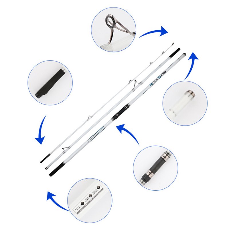Custom Reservoir Distance Throwing Rod 3 Section Surf Throwing Rod Super Hard 4.2m Carbon Fibre Sea Pole Anchor Fishing Rod