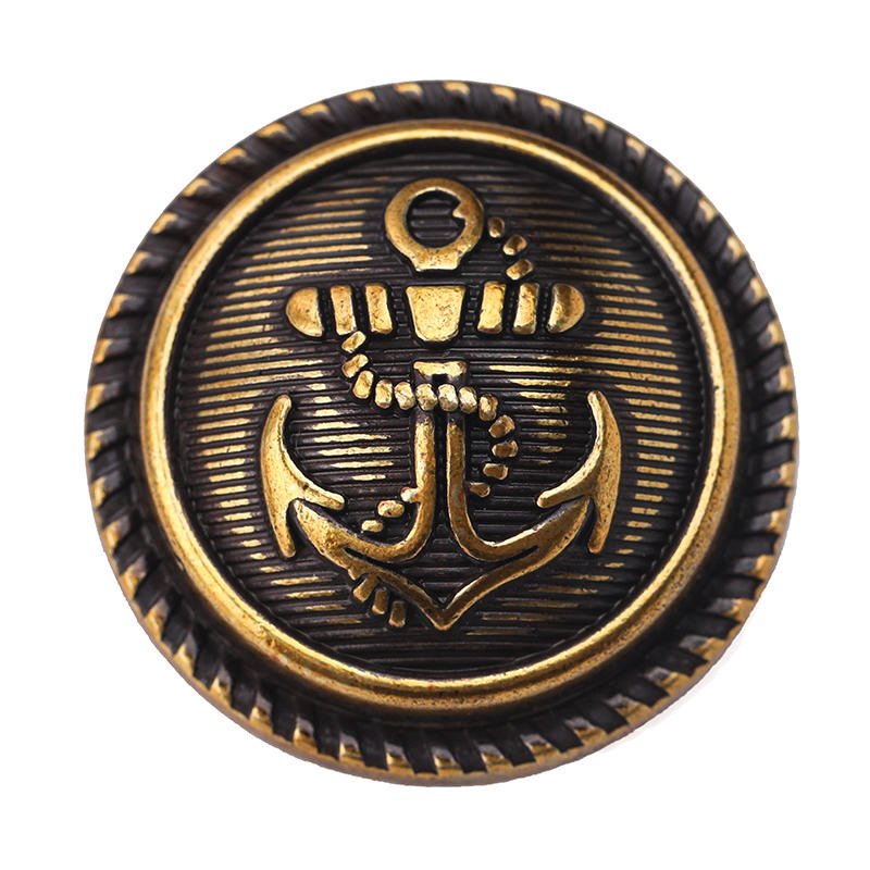 Metal Gold Silver Boat Anchor Ww2 Hand Sewing Shank Buttons for Garment Accessories