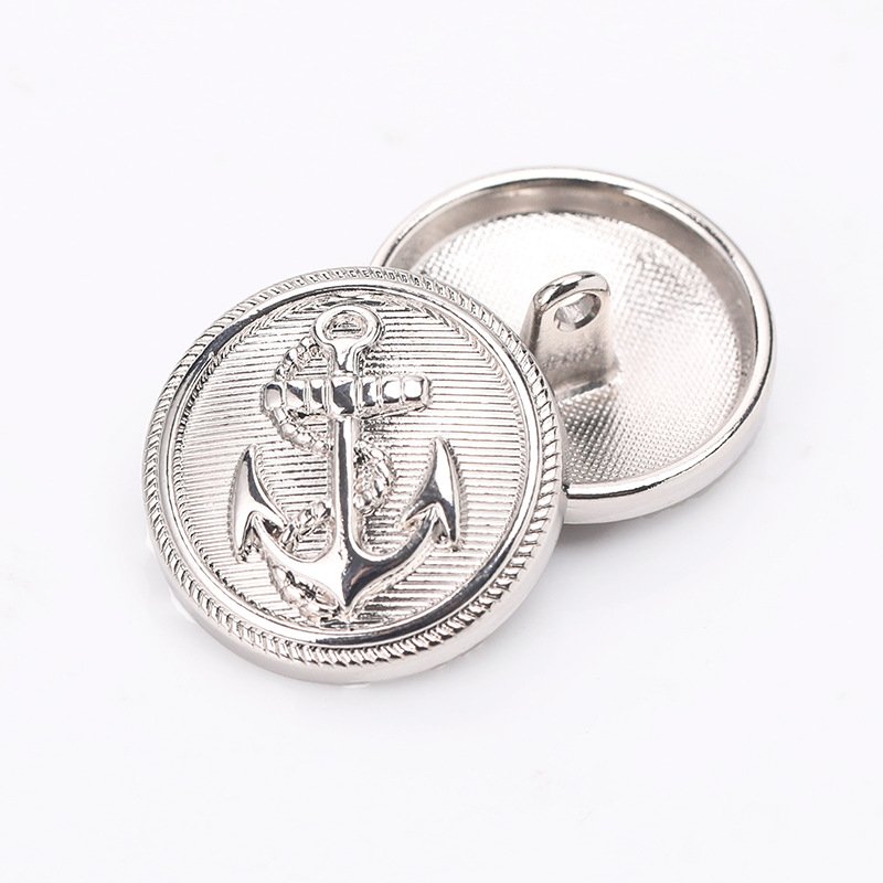 Metal Gold Silver Boat Anchor Ww2 Hand Sewing Shank Buttons for Garment Accessories