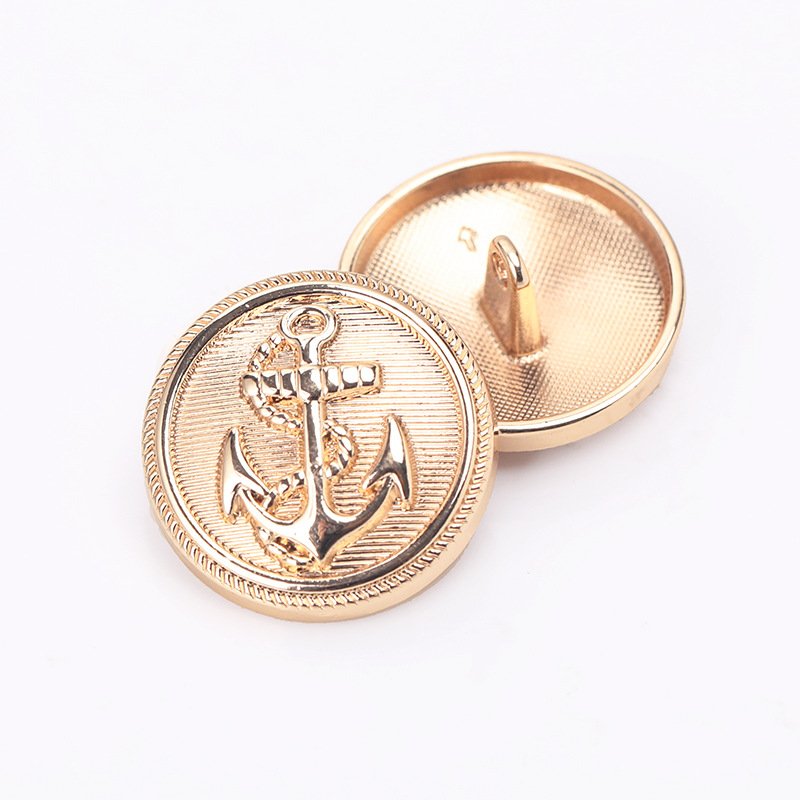 Metal Gold Silver Boat Anchor Ww2 Hand Sewing Shank Buttons for Garment Accessories