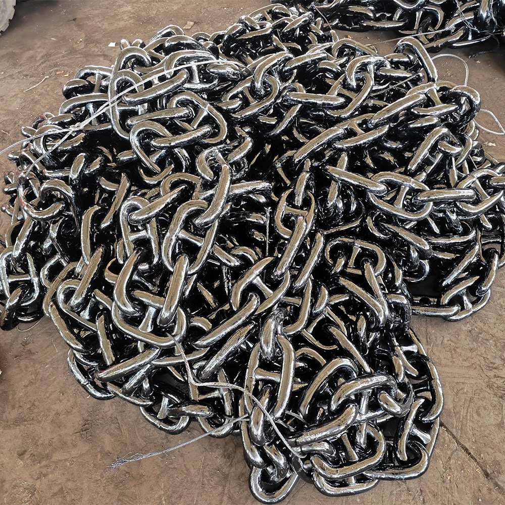Marine Butt Welded Boat Anchor Chain Link With Stud for Vessels