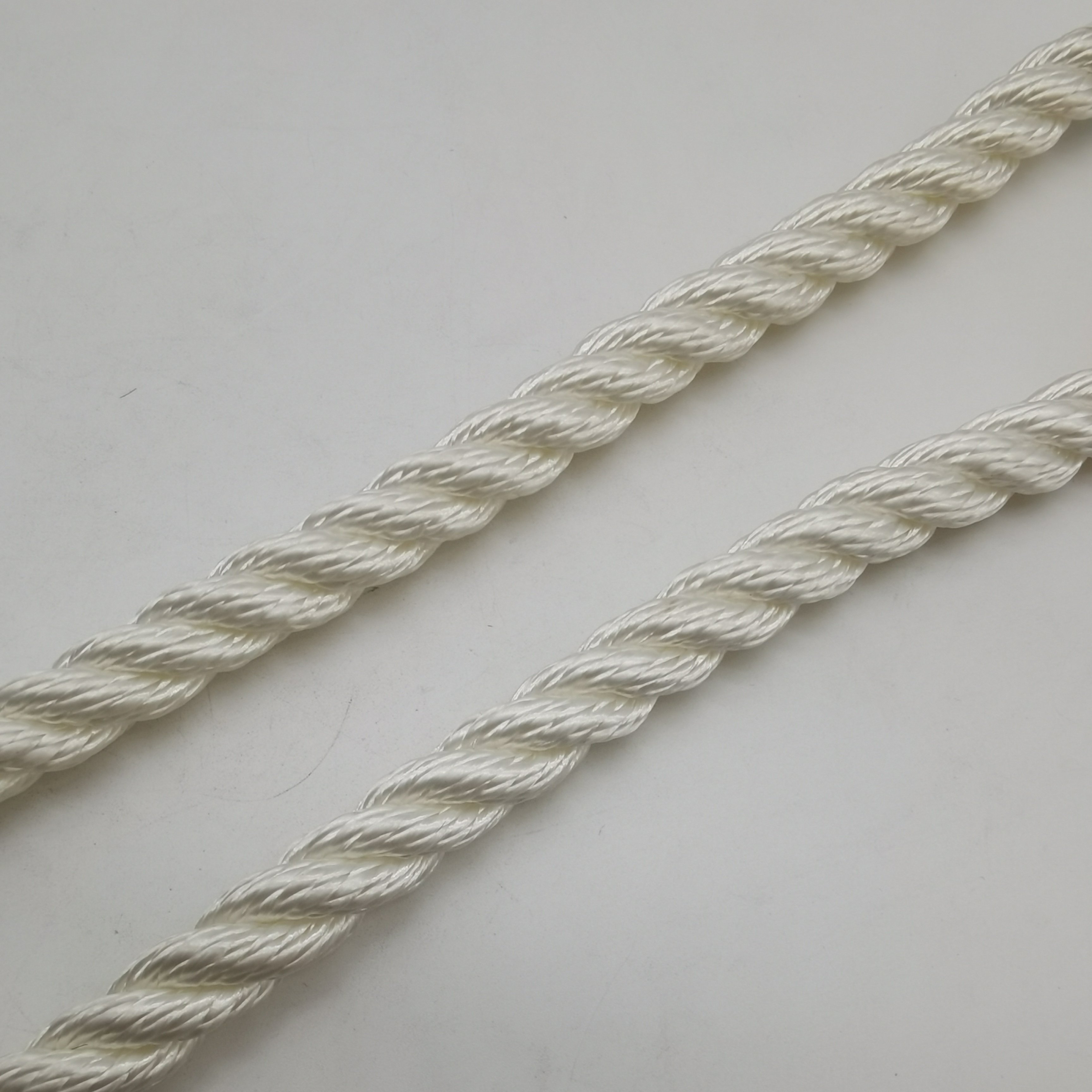 12mm White Color 3 Strand Polyester Rope for Manual Anchor Winch