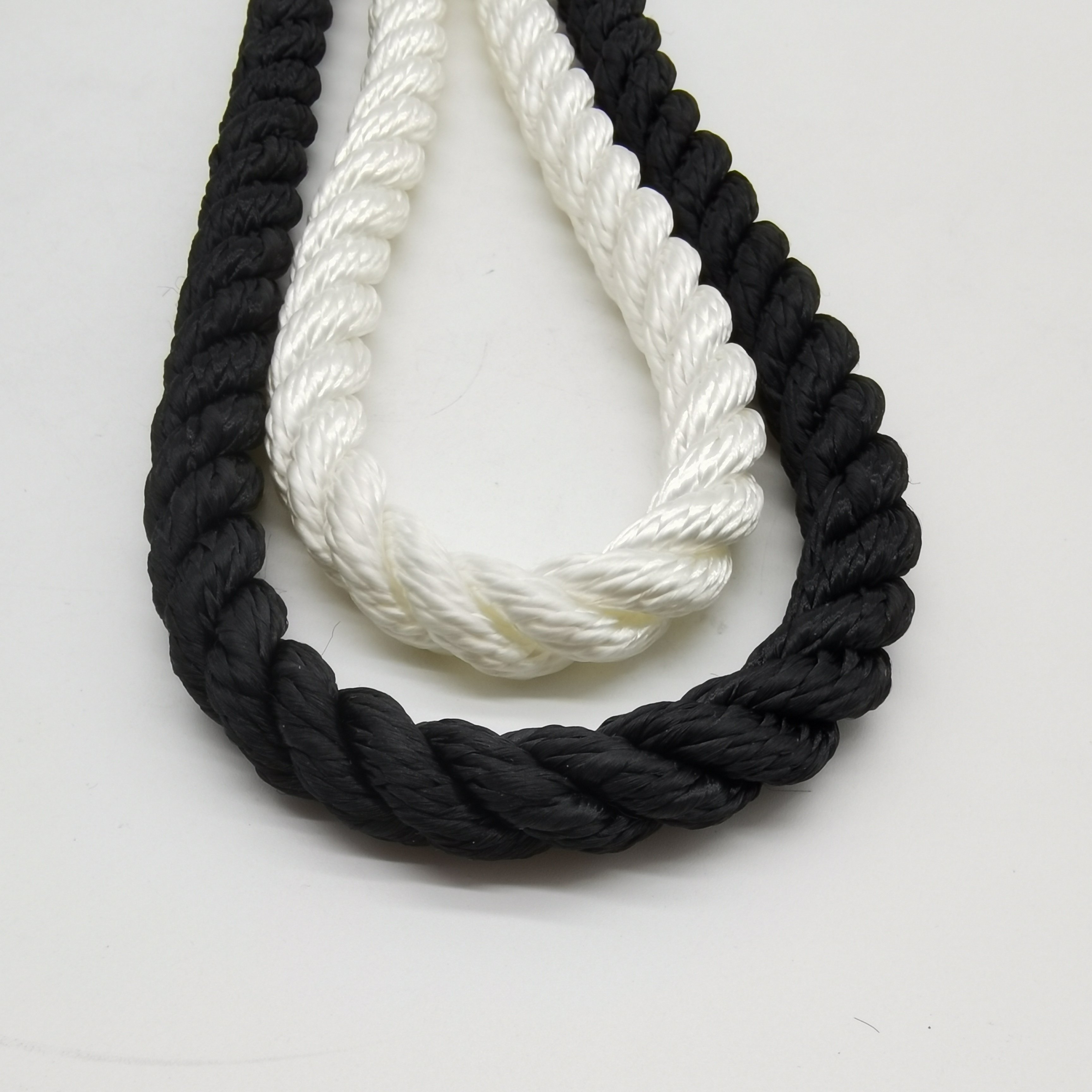 12mm White Color 3 Strand Polyester Rope for Manual Anchor Winch