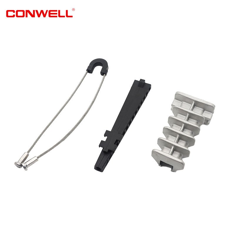 Optical Fiber Cable Fittings Aluminum Alloy Tension Clamp Wedge Type Anchor Clamp