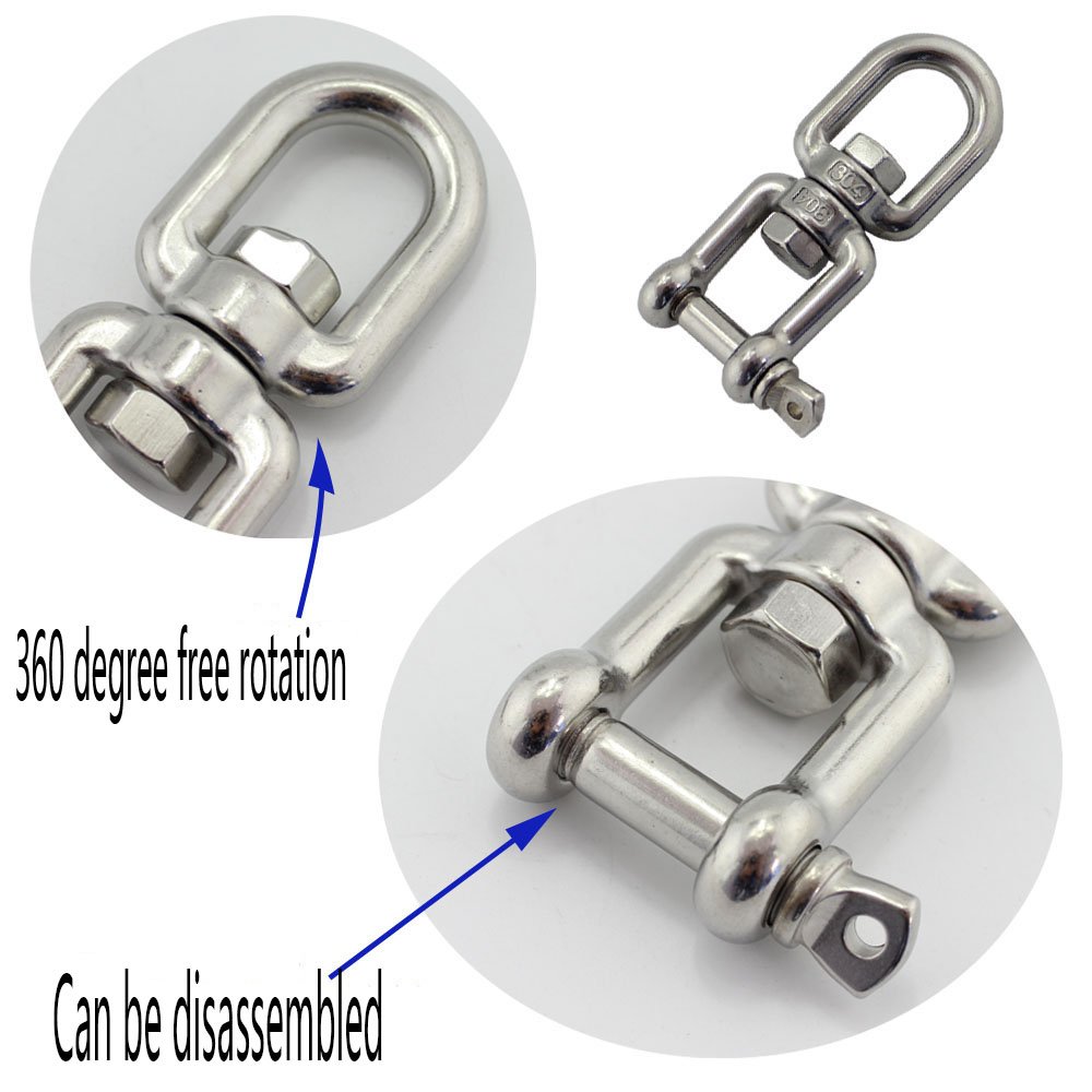Rigging Hardware Chain Swivels Stainless Steel 304 Anchor Swivel Eye and Jaw