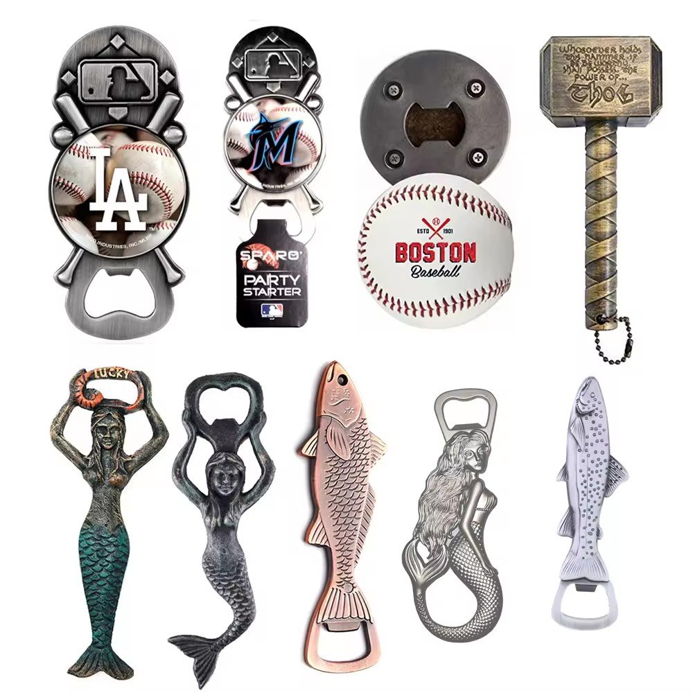 OEM/ODM Custom Manufacture Stainless Steel Metal Logo Key Chain Openers Card Animal Shape Keychain Beer Custom Bottle Opener