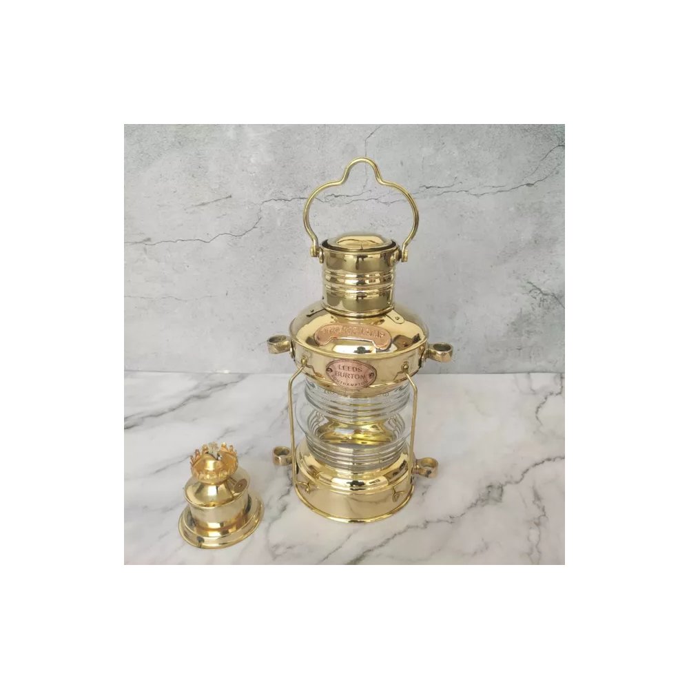 new Brass Anchor Oil Lamp Leeds Burton Nautical Maritime 14" Ship Lantern Rustic Vintage Home DecorAntique Boat Lantern
