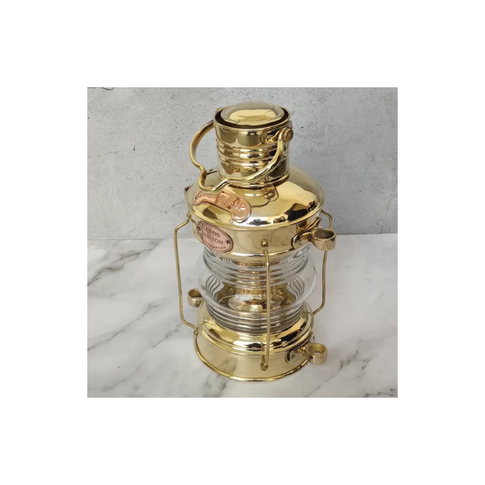 new Brass Anchor Oil Lamp Leeds Burton Nautical Maritime 14" Ship Lantern Rustic Vintage Home DecorAntique Boat Lantern