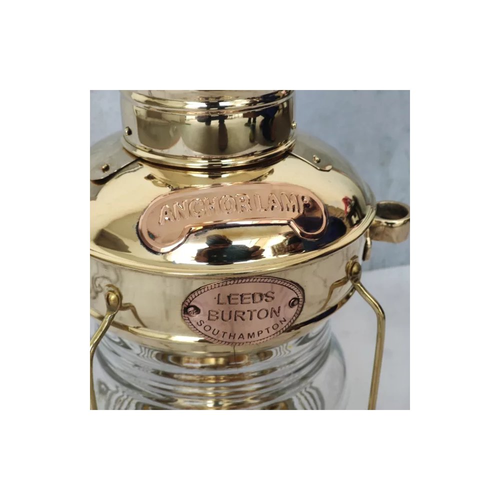 new Brass Anchor Oil Lamp Leeds Burton Nautical Maritime 14" Ship Lantern Rustic Vintage Home DecorAntique Boat Lantern