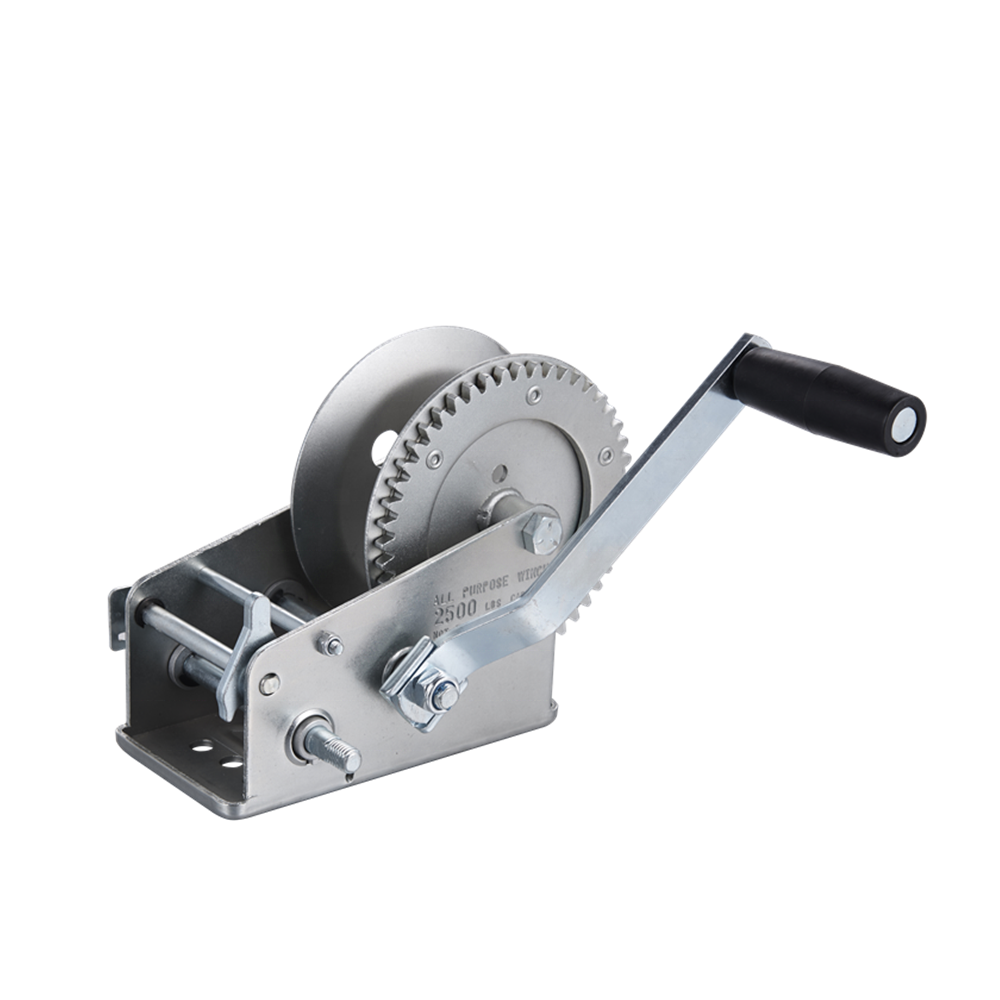 High Quality 1 TON Manual Hand Winch Boat Trailer Hand Crank Winch Anchor Winch With Belt Webbing Strap