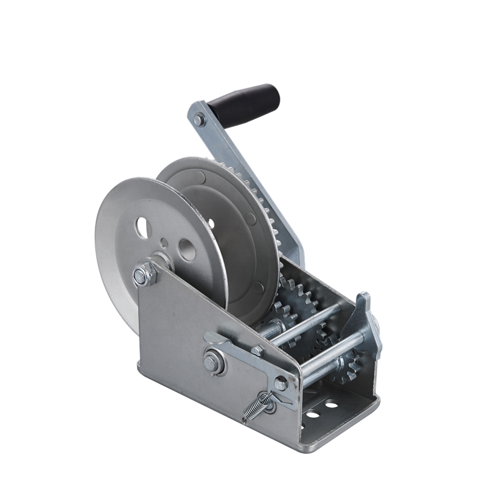 High Quality 1 TON Manual Hand Winch Boat Trailer Hand Crank Winch Anchor Winch With Belt Webbing Strap