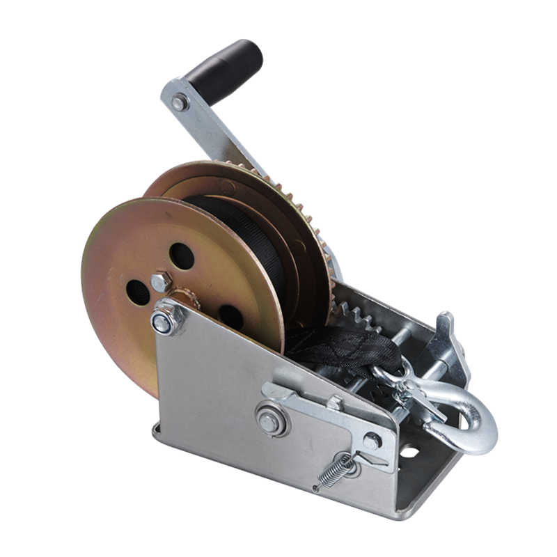 High Quality 1 TON Manual Hand Winch Boat Trailer Hand Crank Winch Anchor Winch With Belt Webbing Strap