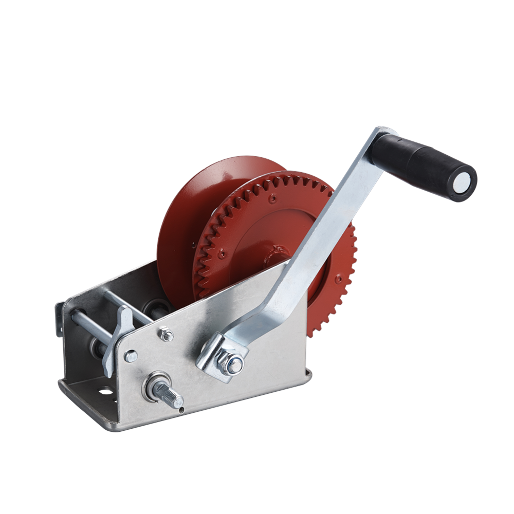 High Quality 1 TON Manual Hand Winch Boat Trailer Hand Crank Winch Anchor Winch With Belt Webbing Strap