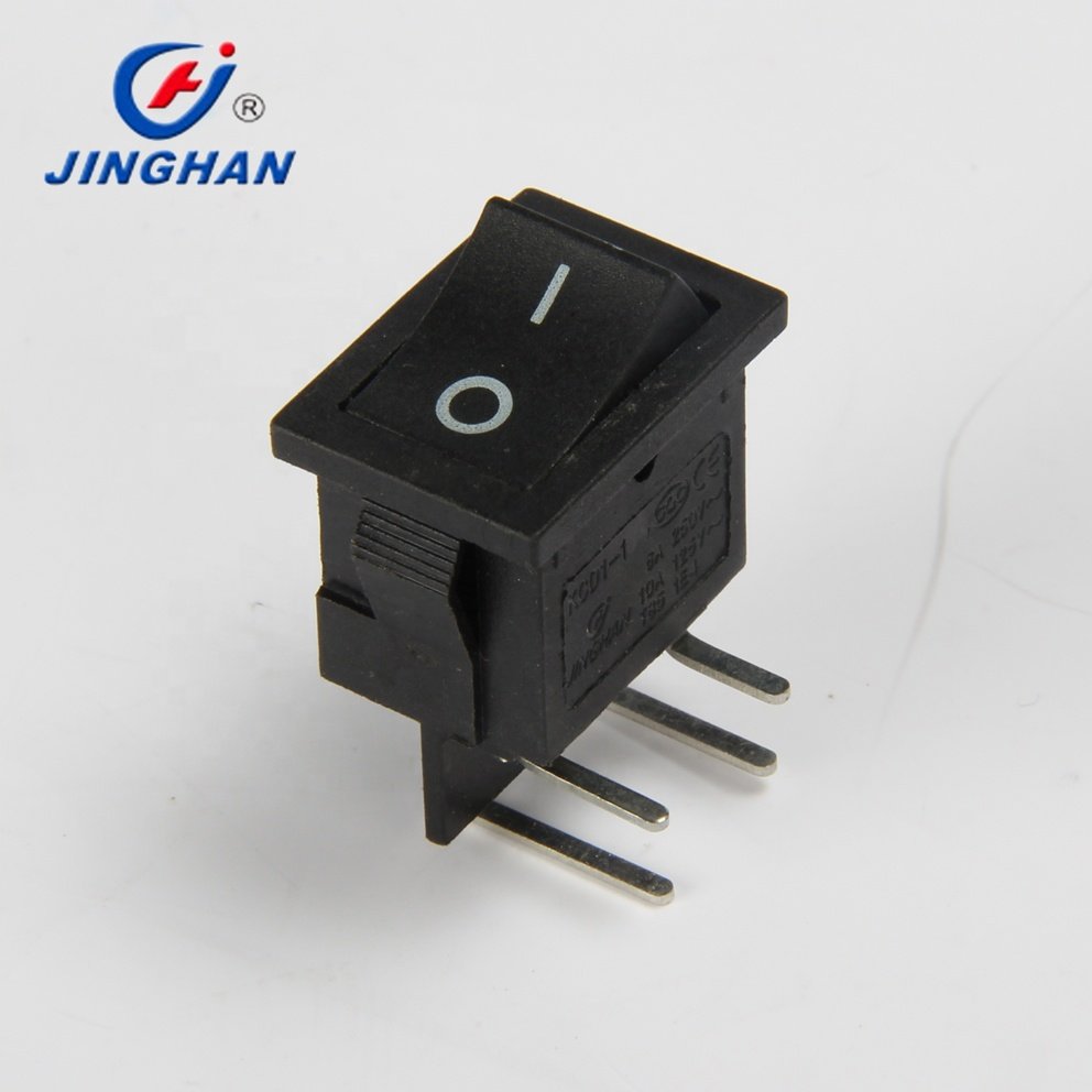 Boat Switch KCD1-104 Rocker Switch Black Four-foot 2 Gear Without Lamp 6A250V