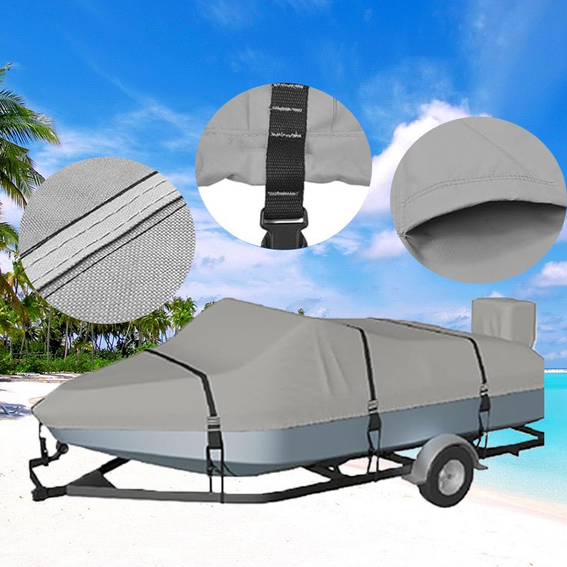 Factory Customized Waterproof Boat Cover Heavy 600D Fabric All Weather Protection UV Proof Dustproof Boat Cover