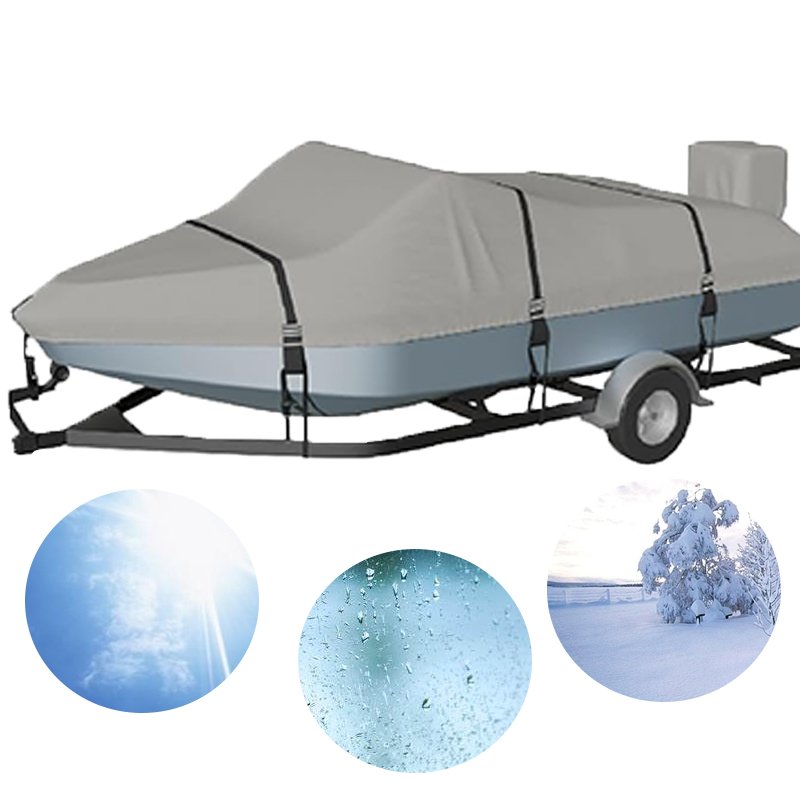 Factory Customized Waterproof Boat Cover Heavy 600D Fabric All Weather Protection UV Proof Dustproof Boat Cover