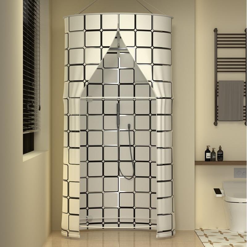 Bathroom Shower Curtain Waterproof Fabric Bathroom Shower Curtain Enclosure Winter Home Insulation Cover