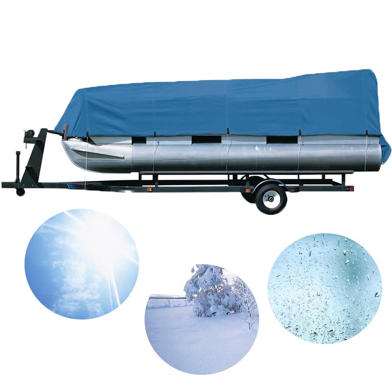 Factory Custom Logo and Models Boat Cover Waterproof Heavy 600D Fabric All Weather Protection UV Proof Dustproof Boat Cover