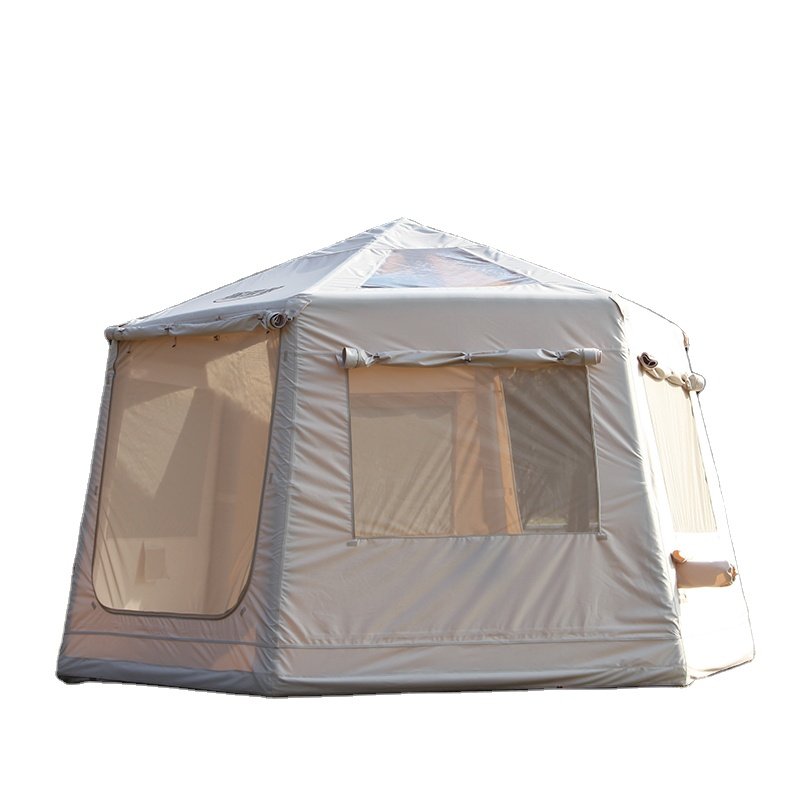3-4 Person Heavy Duty Portable Canvas Waterproof Blow up Glamping Travel Tents air Tent Outdoor Inflatable Camping Tent