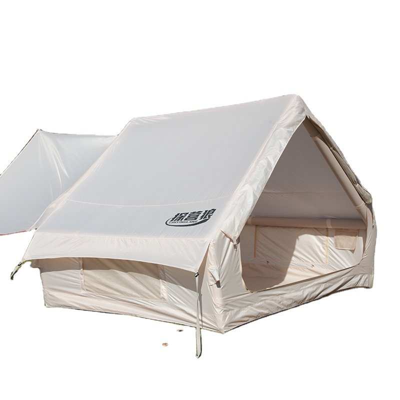 3-4 Person Heavy Duty Portable Canvas Waterproof Blow up Glamping Travel Tents air Tent Outdoor Inflatable Camping Tent