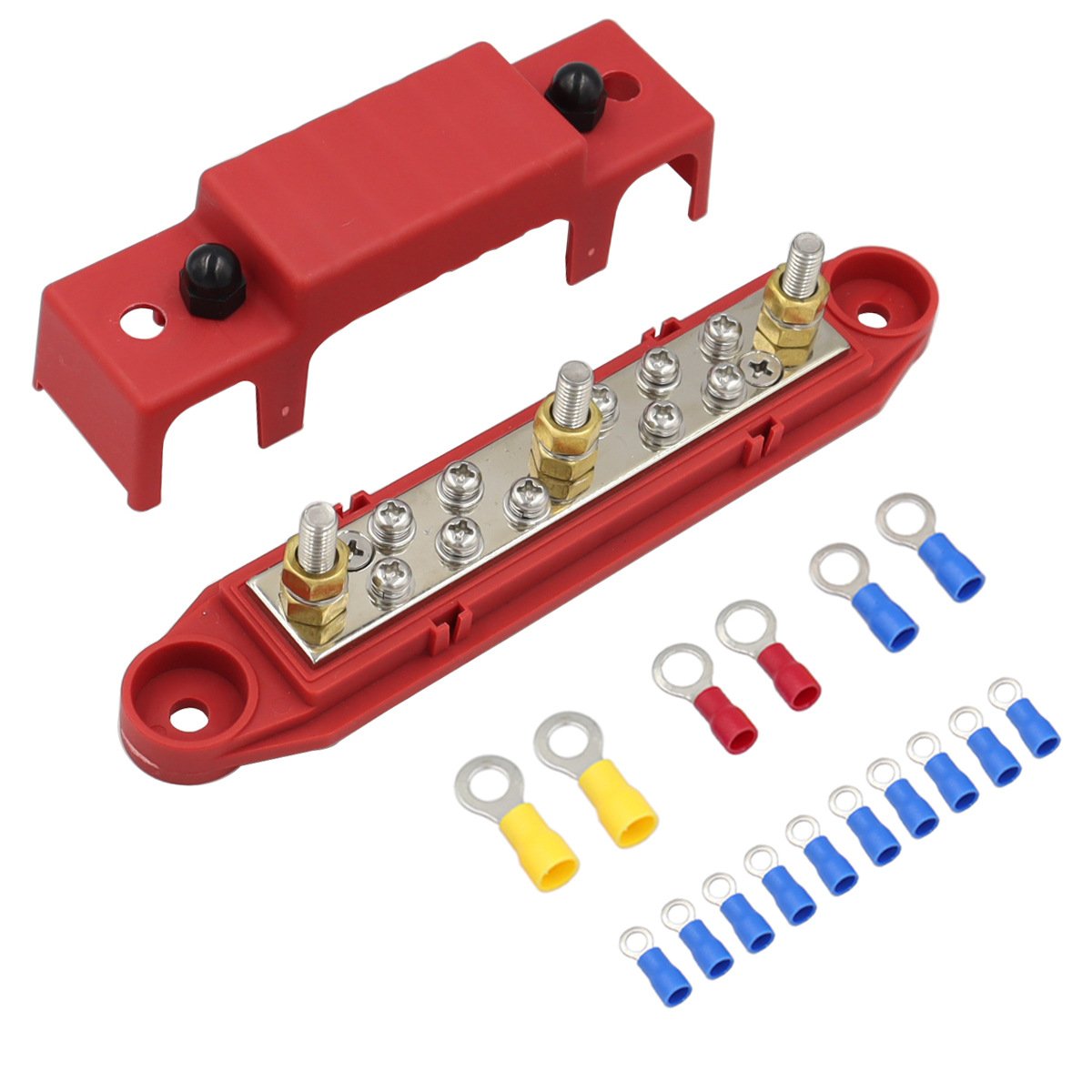 250A Red M8 Busbar With 4 Stud for Electric Car RV Marine Solar