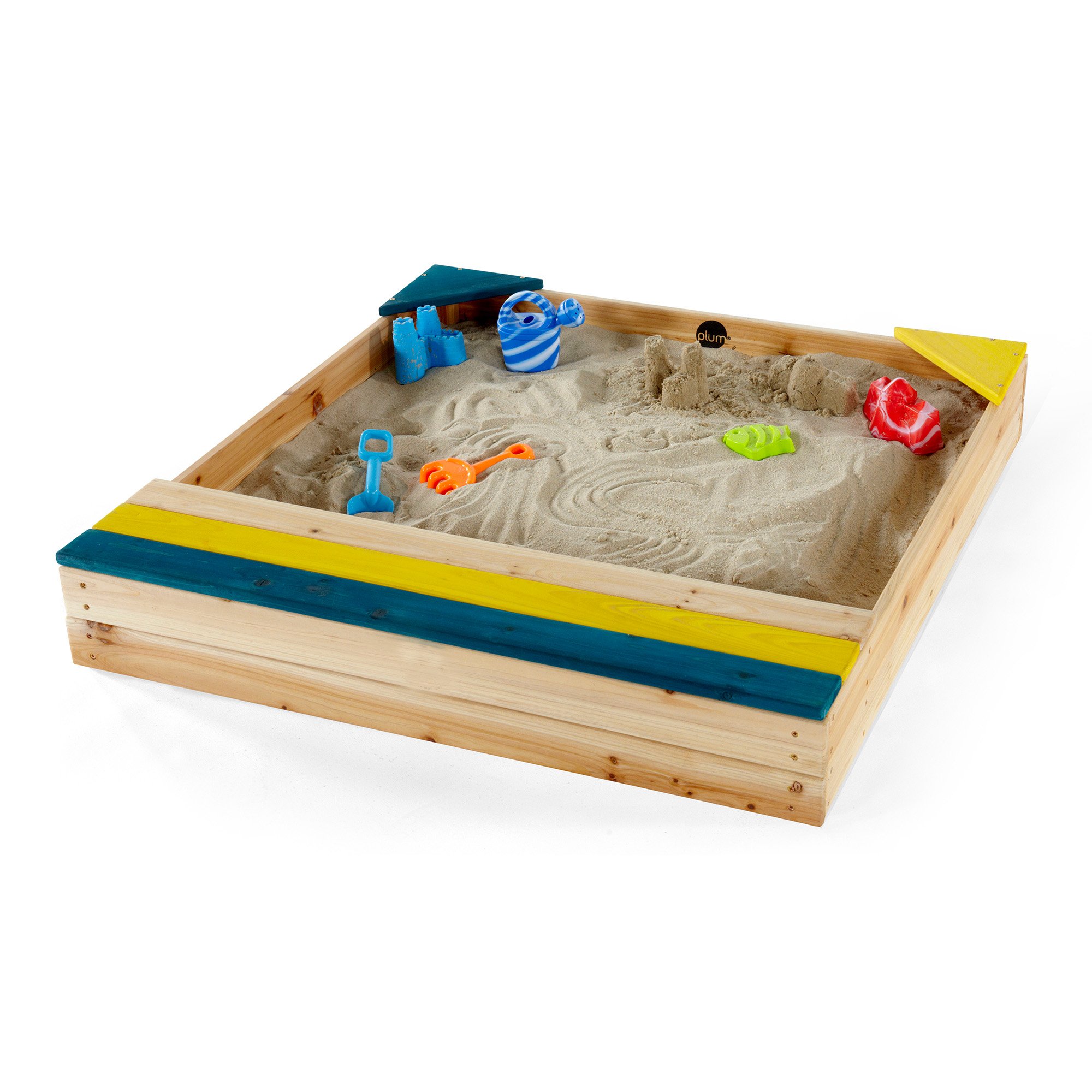 Kids Outdoor Wooden Sandbox Sandpit Wooden Waterproof Cover Playground Equipment for Outdoor Play Area