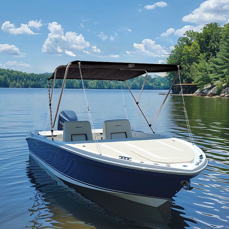 NHCX Cutting Style Aluminum 3 Bow Boat Canopy Space Saving Packaging Bimini Top for Boat