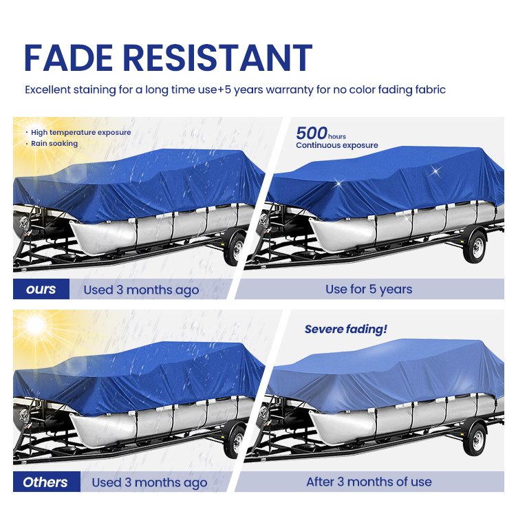 STARRYHEART Waterproof Fishing Pontoon Boat Cover 19ft Dinghy Pontoon Boat Cover