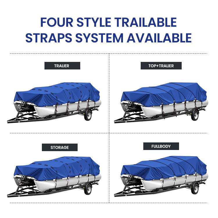 STARRYHEART Waterproof Fishing Pontoon Boat Cover 19ft Dinghy Pontoon Boat Cover
