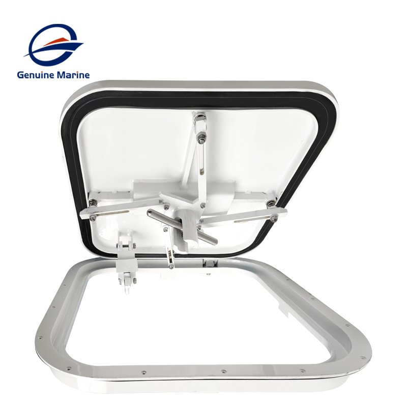 Genuine Marine Boat Watertight T-handle Hatch Cover Flush Aluminium Floor Hidden-Hinge Hatch For Workboats