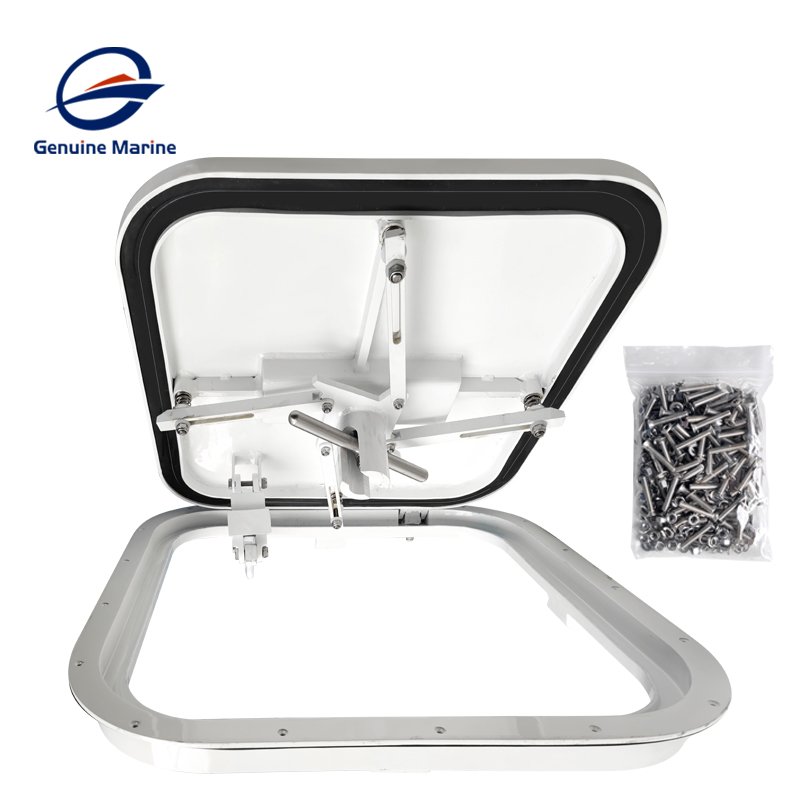 Genuine Marine Boat Watertight T-handle Hatch Cover Flush Aluminium Floor Hidden-Hinge Hatch For Workboats