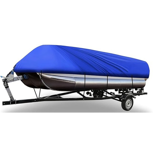 21-24FT Pontoon Boat Covers+4 Individual Lashing Ropes Oxford 300D 600D 420D Pontoon Boat Covers