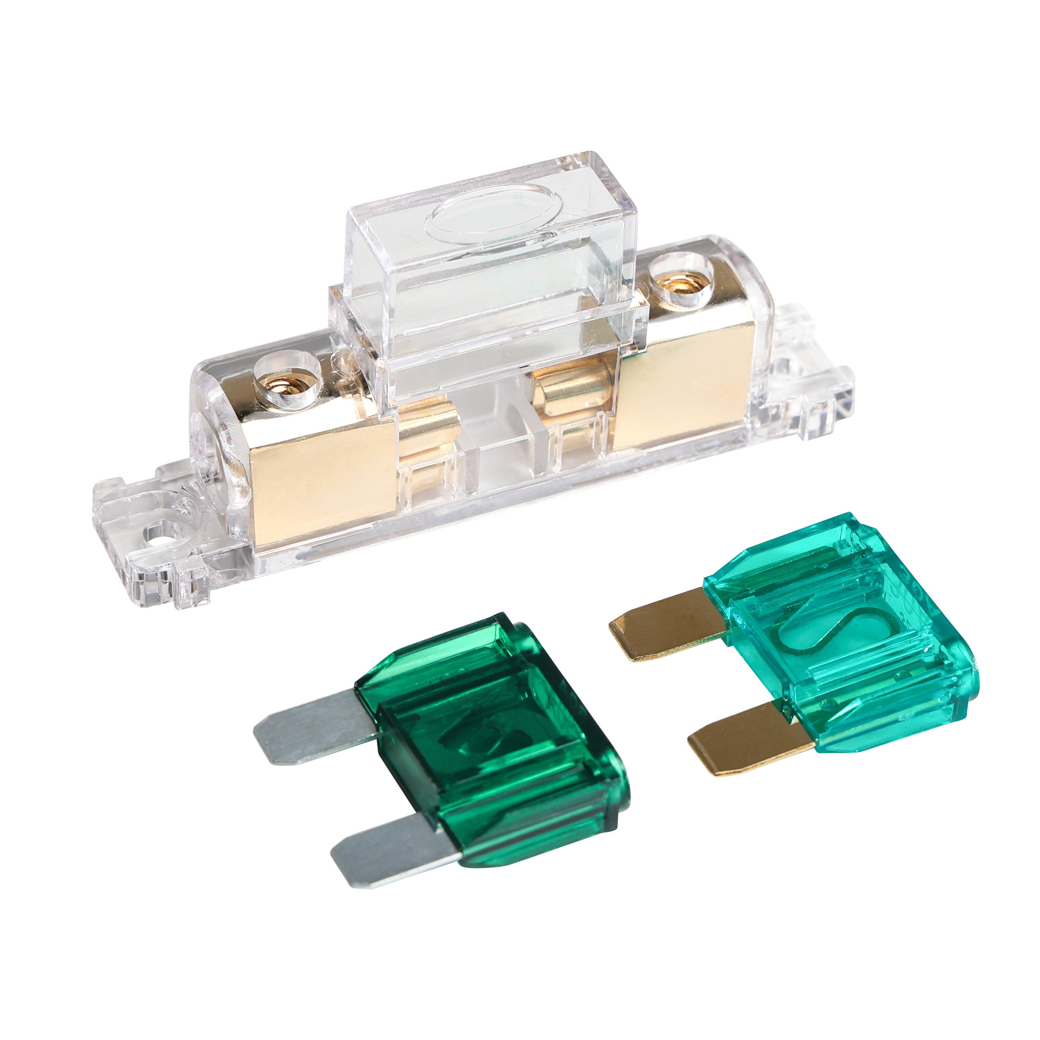 Maxi Fuse Holder Automotive 4 8 AWG Cable Gold Plated Copper Terminal Blade Fuse with Clear Cover for Boat Car Truck