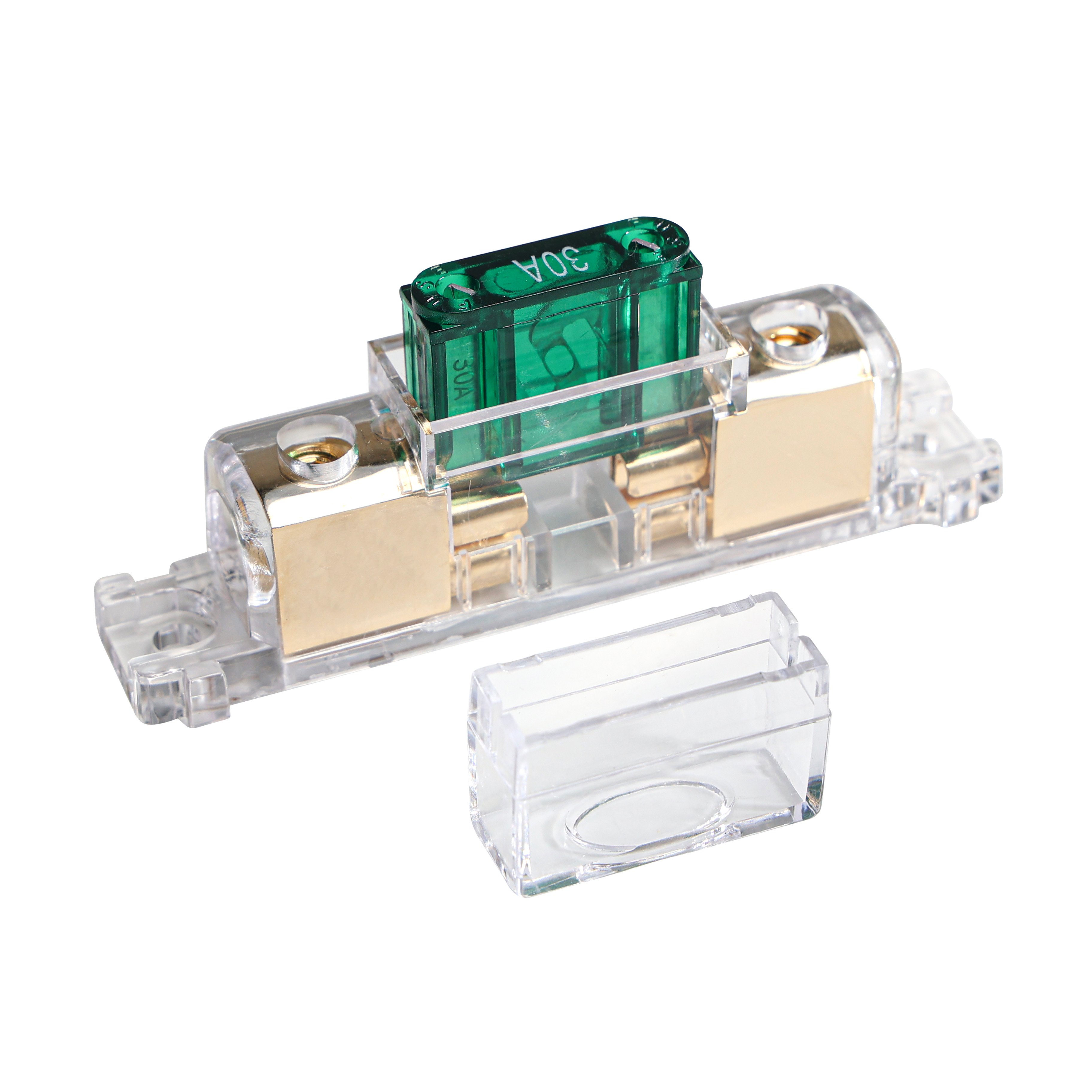 Maxi Fuse Holder Automotive 4 8 AWG Cable Gold Plated Copper Terminal Blade Fuse with Clear Cover for Boat Car Truck