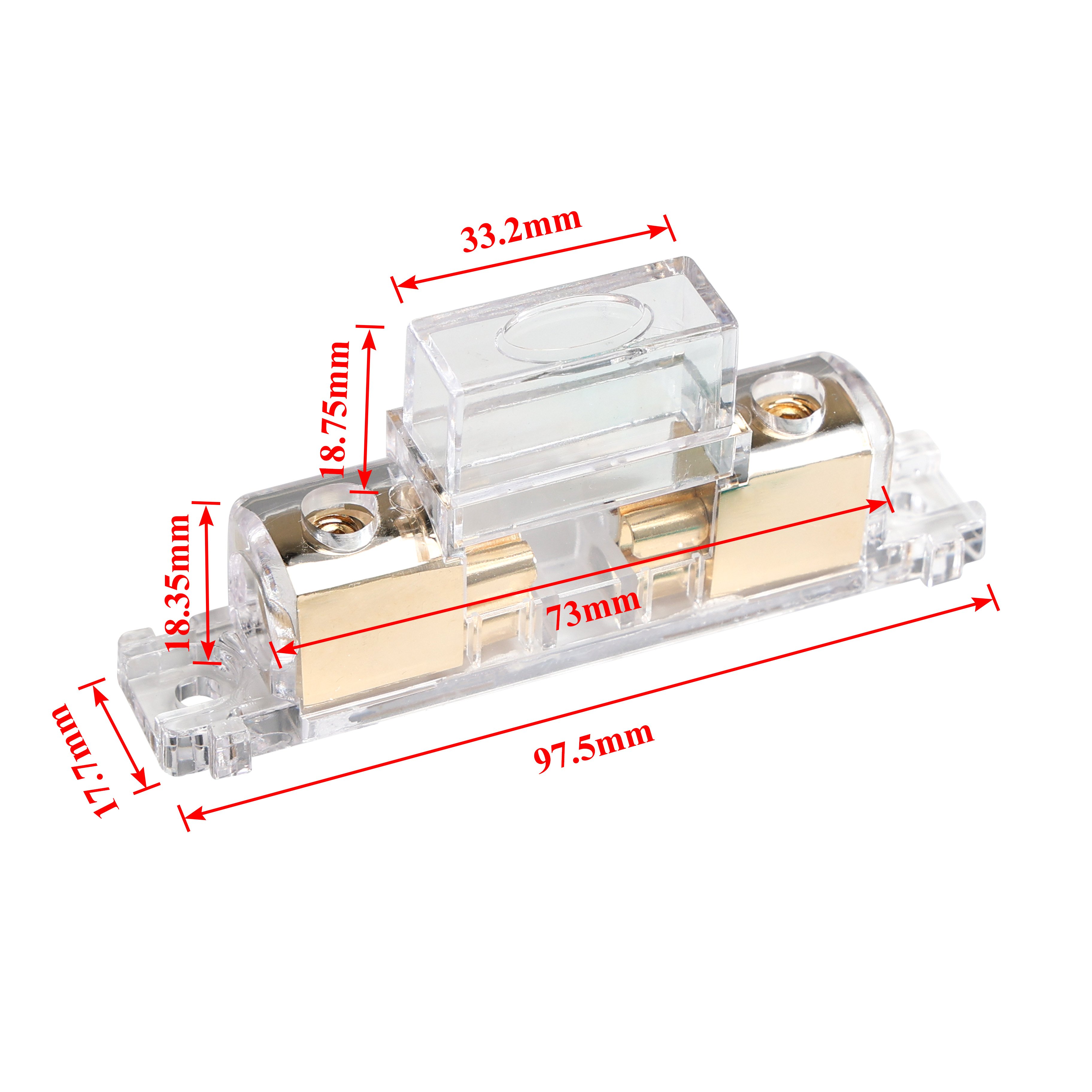 Maxi Fuse Holder Automotive 4 8 AWG Cable Gold Plated Copper Terminal Blade Fuse with Clear Cover for Boat Car Truck
