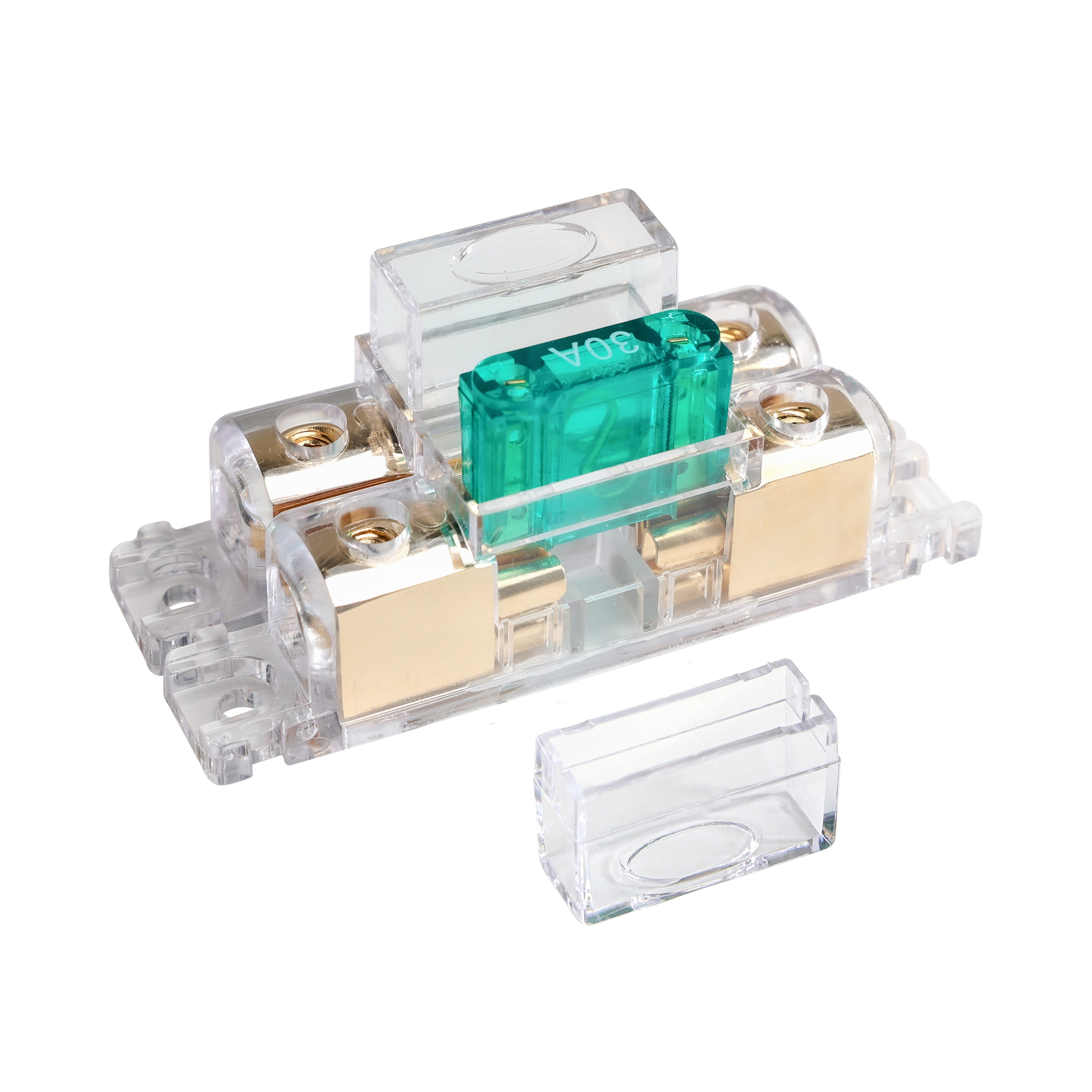 Maxi Fuse Holder Automotive 4 8 AWG Cable Gold Plated Copper Terminal Blade Fuse with Clear Cover for Boat Car Truck