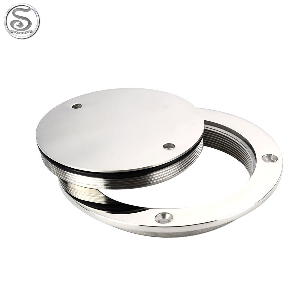 Boat Parts Marine Hardware Accessories Round Deck Plate Hatch Cover Stainless Steel Mirror Silver Polish